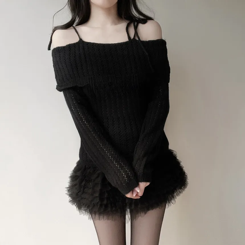 オフショルダーレースニット | mirangmirang | 詳細画像22