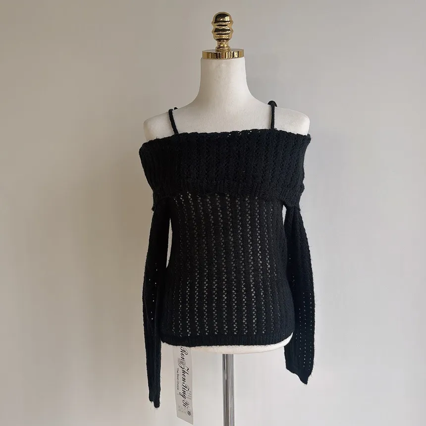 オフショルダーレースニット | mirangmirang | 詳細画像23