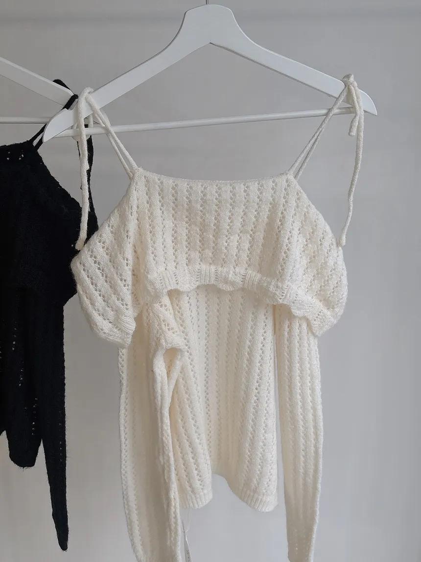 オフショルダーレースニット | mirangmirang | 詳細画像28