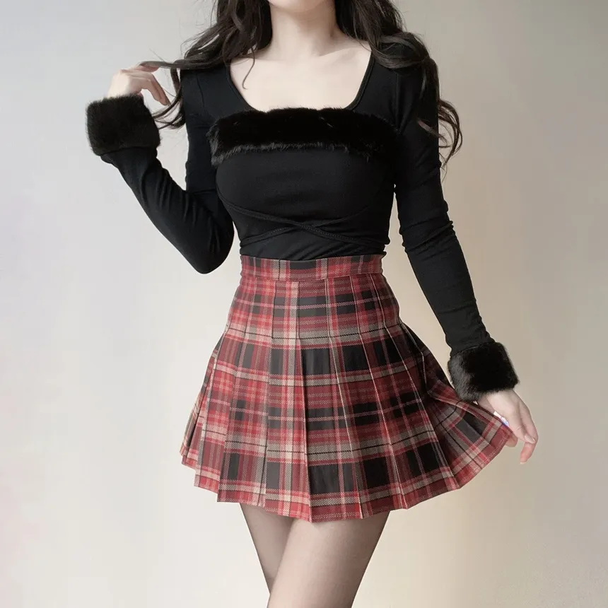 エコファー長袖UネックリボンTシャツ | mirangmirang | 詳細画像7