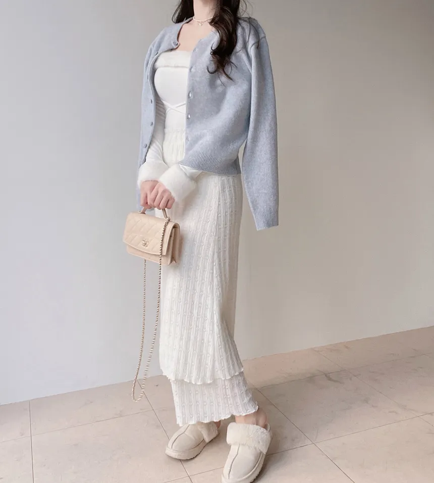 エコファー長袖UネックリボンTシャツ | mirangmirang | 詳細画像23