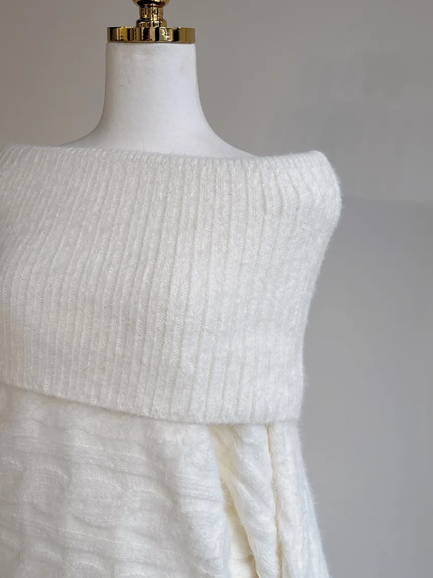 オフショルダーケーブルタートルネックニット | mirangmirang | 詳細画像36