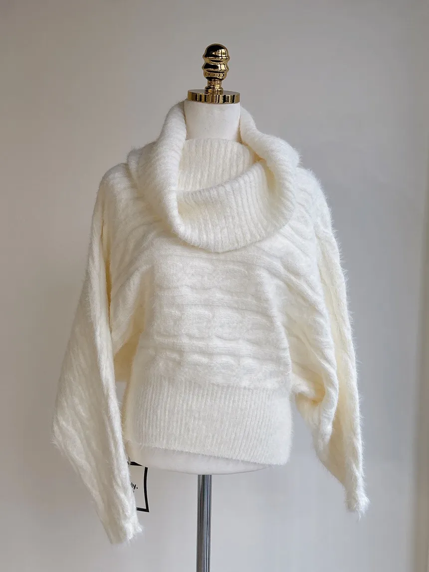 オフショルダーケーブルタートルネックニット | mirangmirang | 詳細画像39