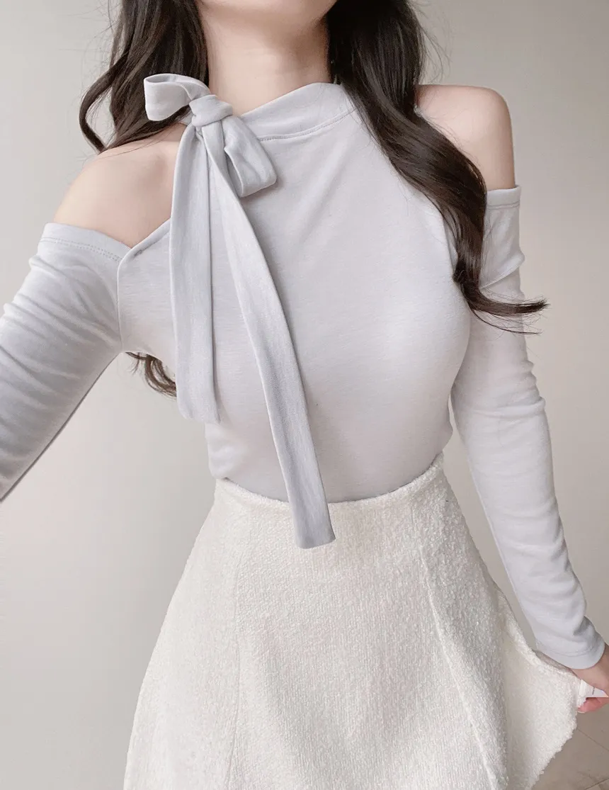 ウォーマーリボンハーフネックTシャツ | mirangmirang | 詳細画像4