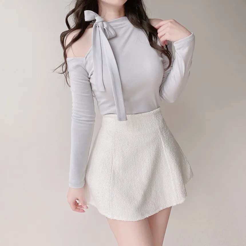 ウォーマーリボンハーフネックTシャツ | mirangmirang | 詳細画像5