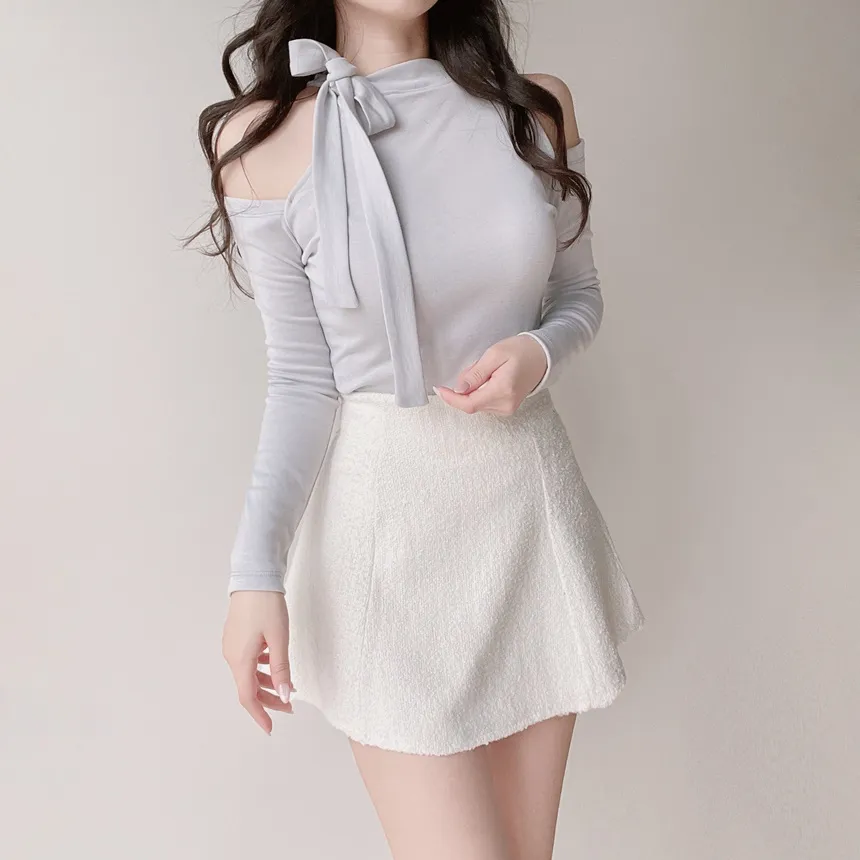 ウォーマーリボンハーフネックTシャツ | mirangmirang | 詳細画像6