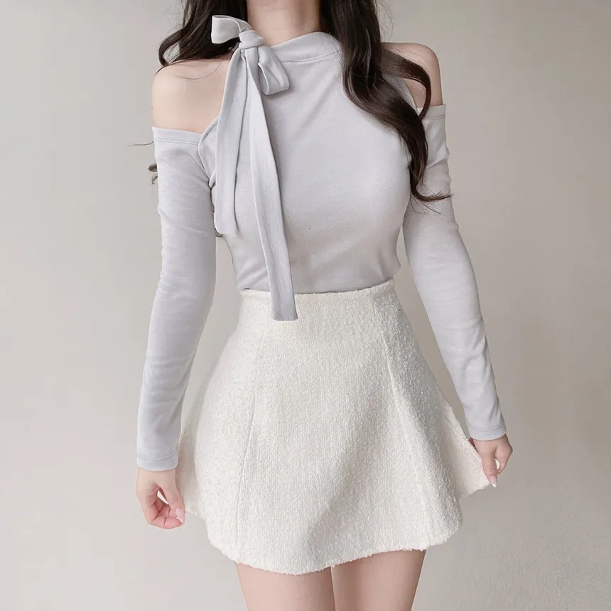 ウォーマーリボンハーフネックTシャツ | mirangmirang | 詳細画像7