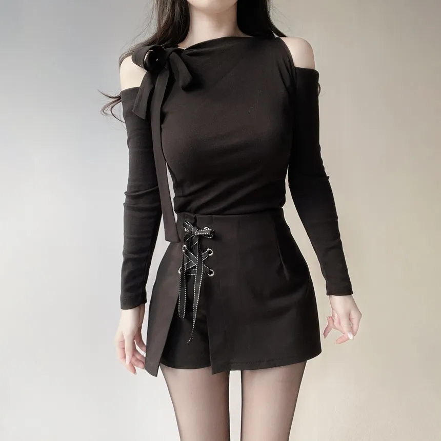 ウォーマーリボンハーフネックTシャツ | mirangmirang | 詳細画像15