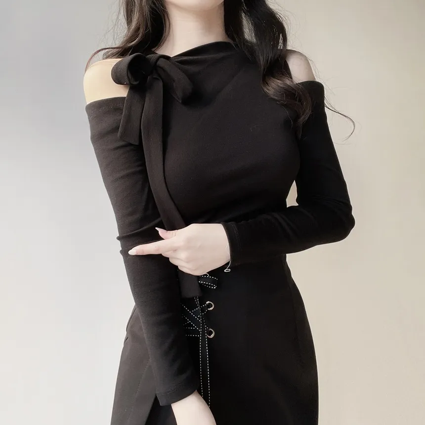 ウォーマーリボンハーフネックTシャツ | mirangmirang | 詳細画像21