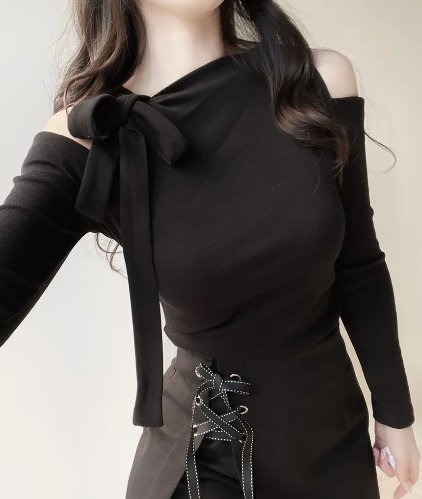 ウォーマーリボンハーフネックTシャツ | mirangmirang | 詳細画像23