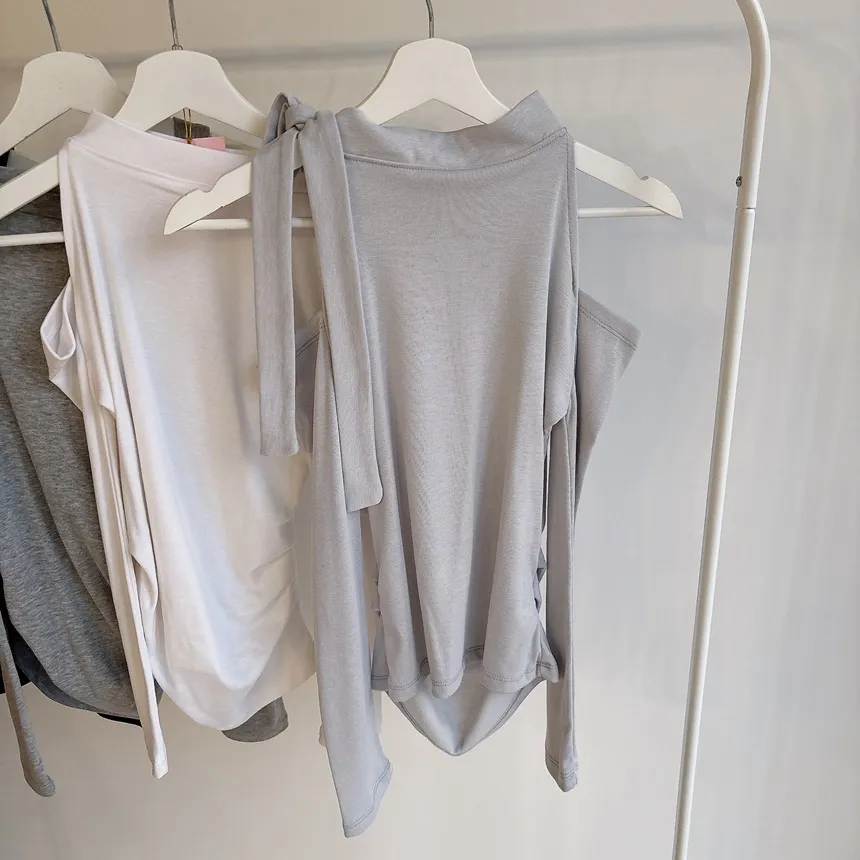 ウォーマーリボンハーフネックTシャツ | mirangmirang | 詳細画像25