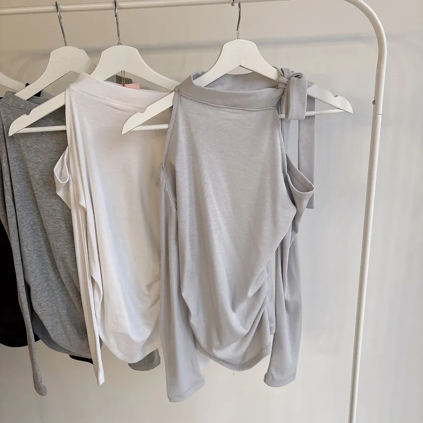 ウォーマーリボンハーフネックTシャツ | mirangmirang | 詳細画像26