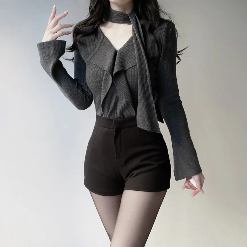 リブフリルニットストラップ付 | mirangmirang | 詳細画像14