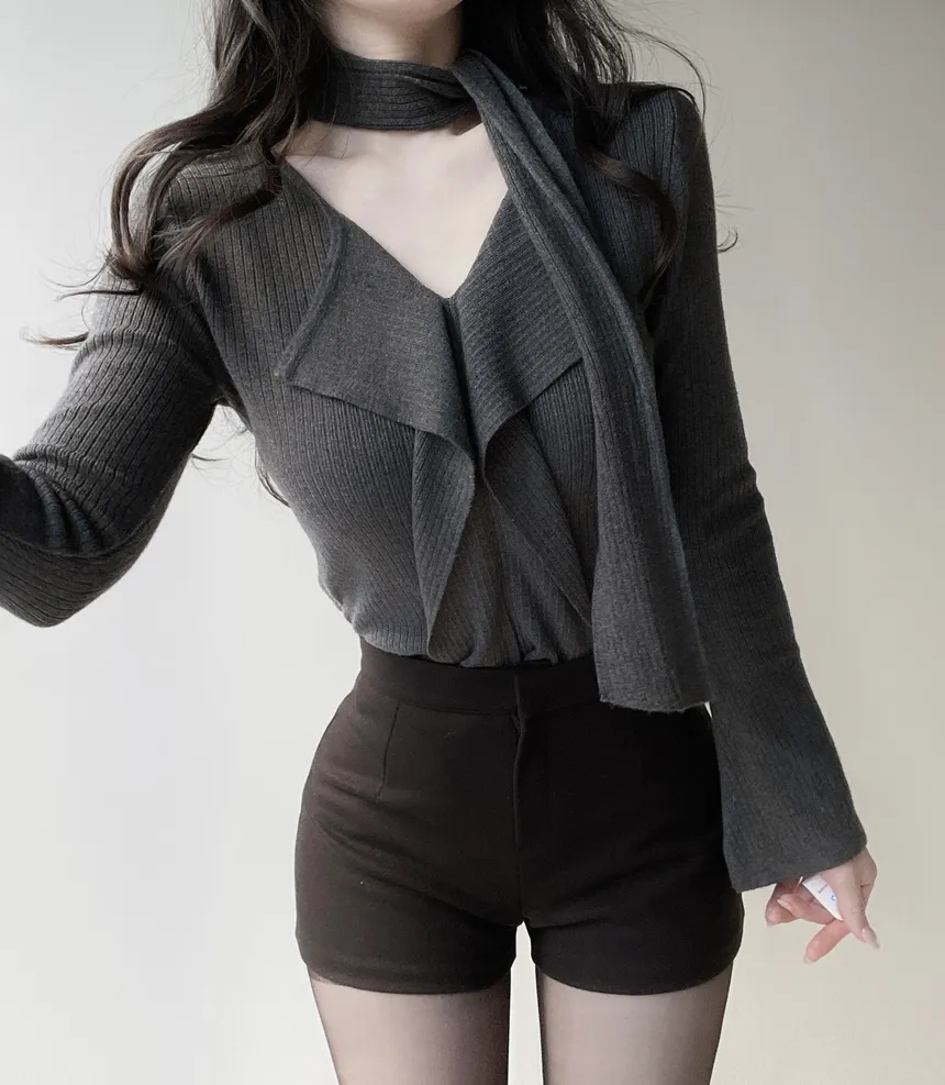 リブフリルニットストラップ付 | mirangmirang | 詳細画像22