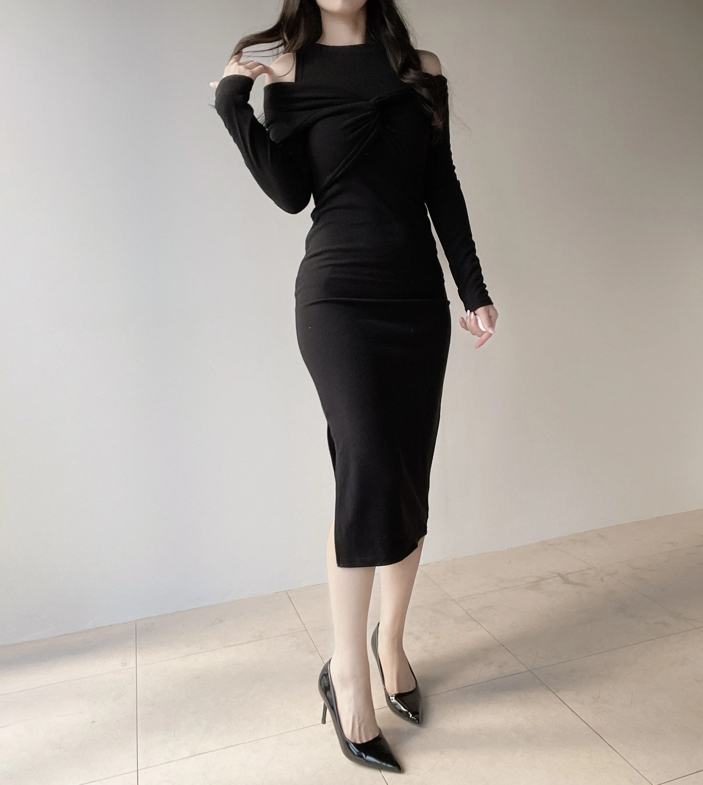 ツイストラウンドネックロングスリットアンサンブル | mirangmirang | 詳細画像17