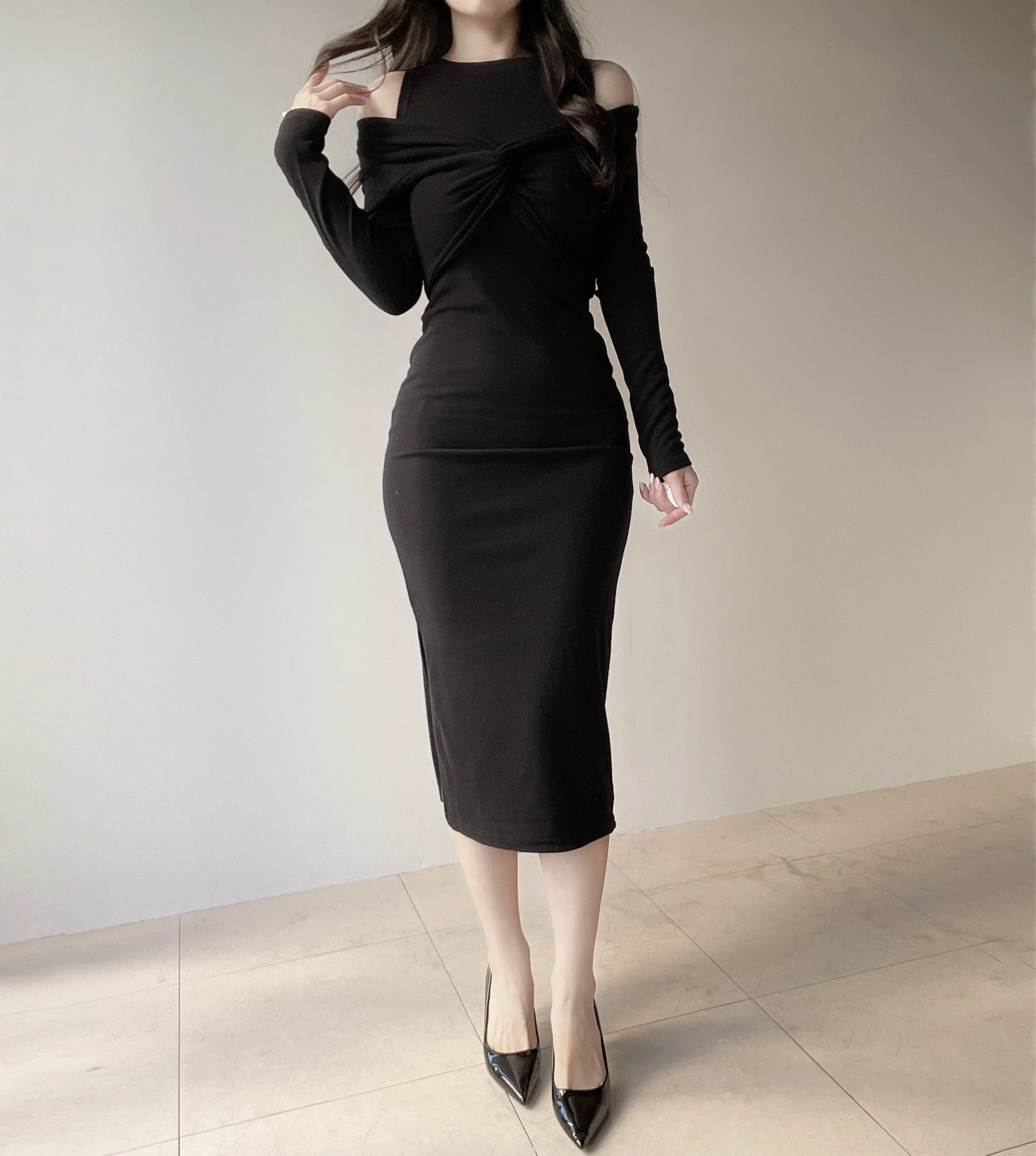 ツイストラウンドネックロングスリットアンサンブル | mirangmirang | 詳細画像18