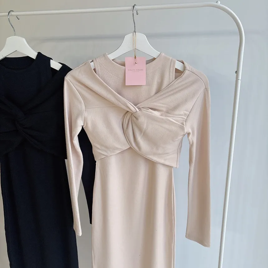 ツイストラウンドネックロングスリットアンサンブル | mirangmirang | 詳細画像25