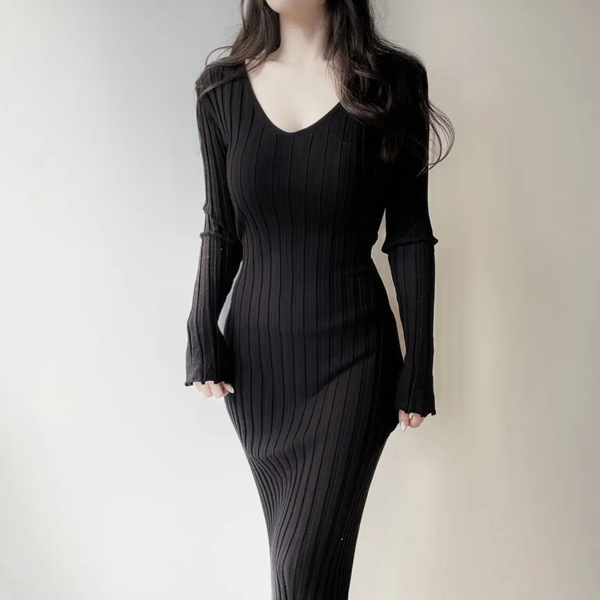 リブVネックロングバックリボンスリム | mirangmirang | 詳細画像13