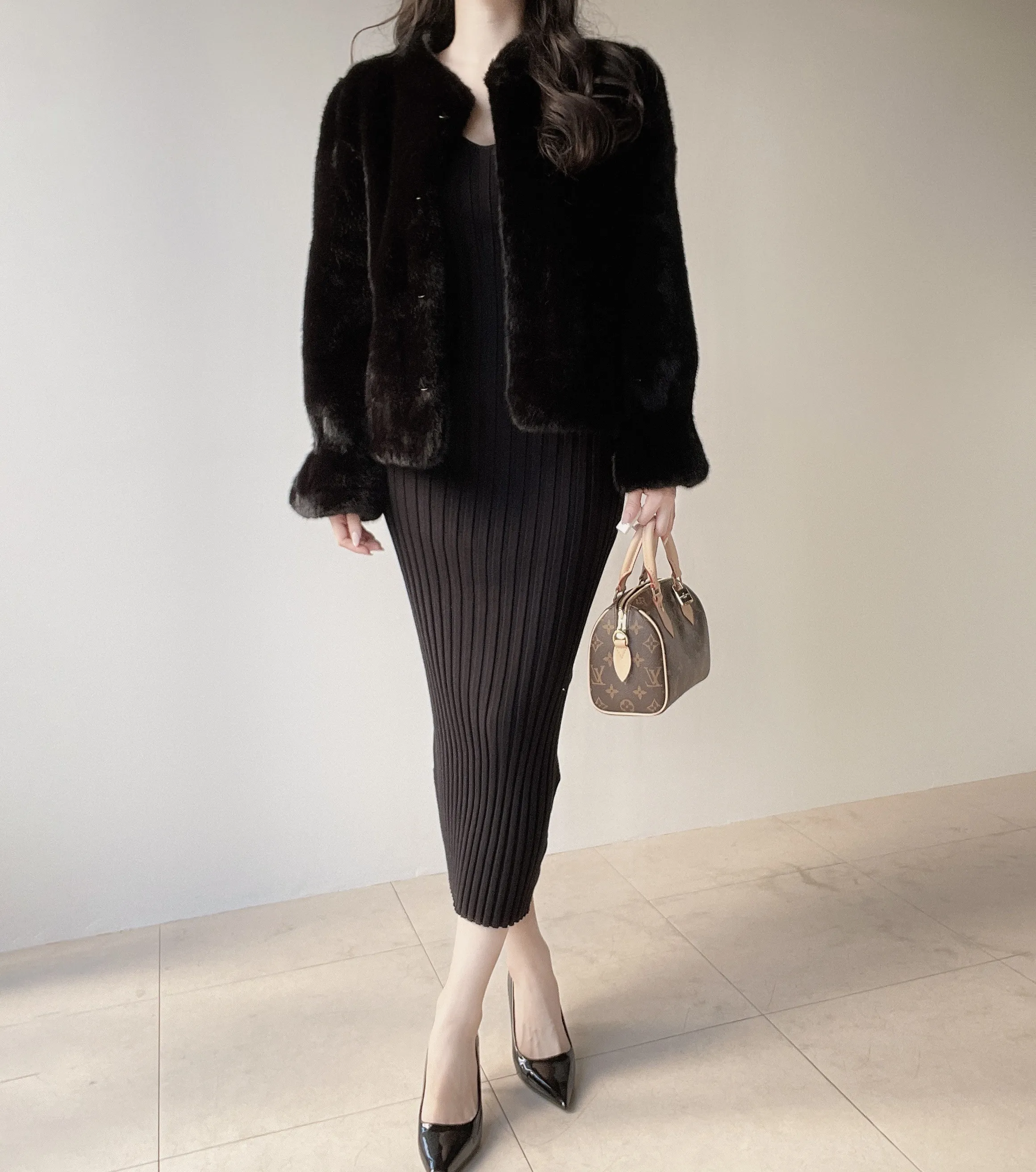 リブVネックロングバックリボンスリム | mirangmirang | 詳細画像20