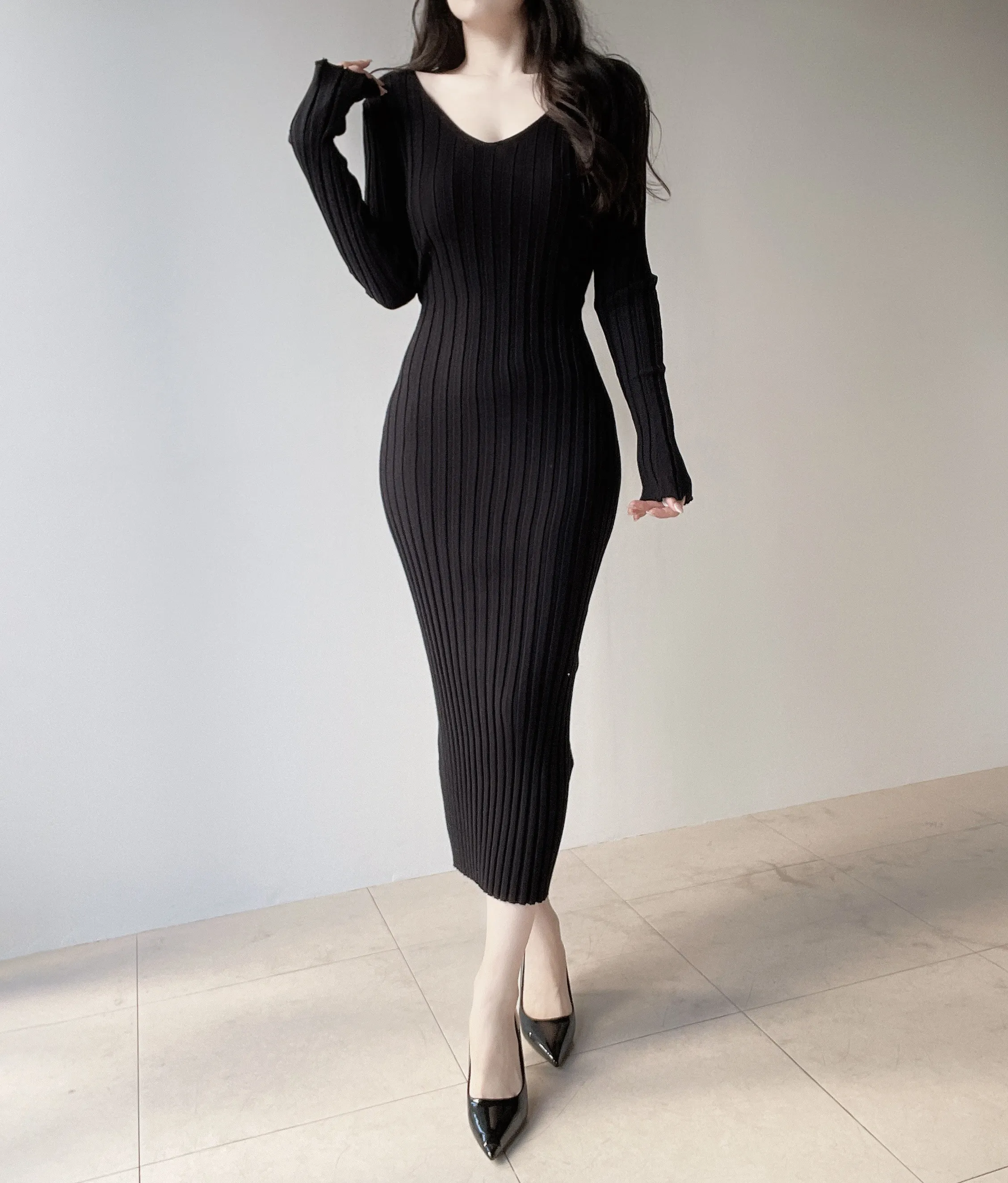 リブVネックロングバックリボンスリム | mirangmirang | 詳細画像26