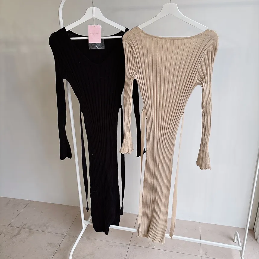 リブVネックロングバックリボンスリム | mirangmirang | 詳細画像32