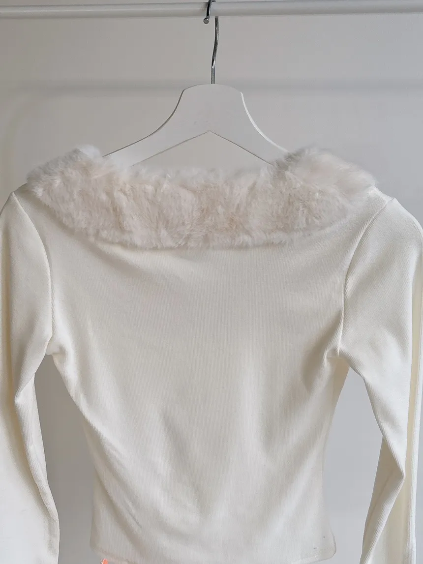 エコファーラウンドネックリボン長袖スリムTシャツ | mirangmirang | 詳細画像21