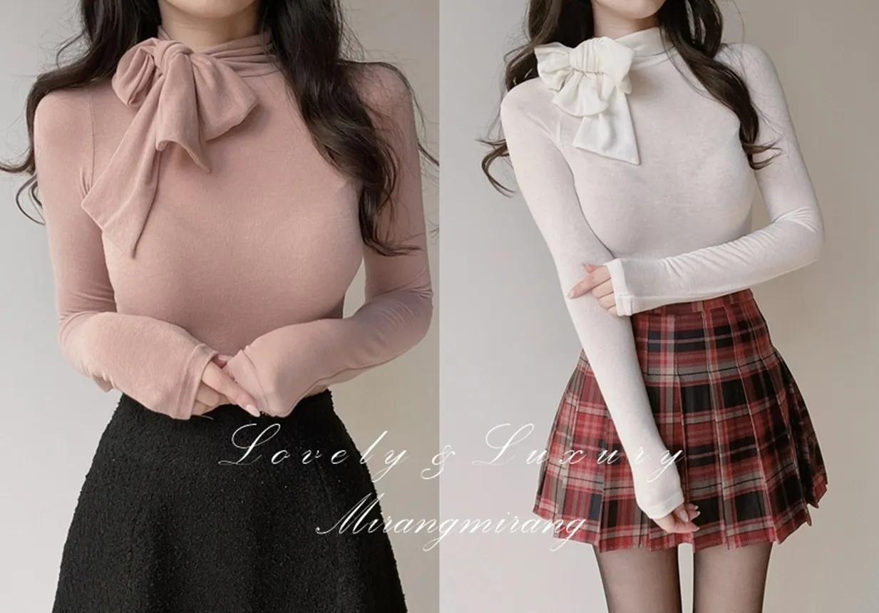 ストレッチスカーフネックTシャツ | mirangmirang | 詳細画像1