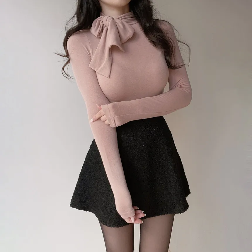 ストレッチスカーフネックTシャツ | mirangmirang | 詳細画像3