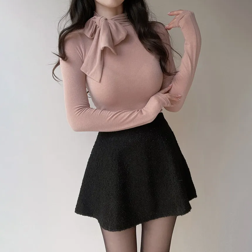 ストレッチスカーフネックTシャツ | mirangmirang | 詳細画像6