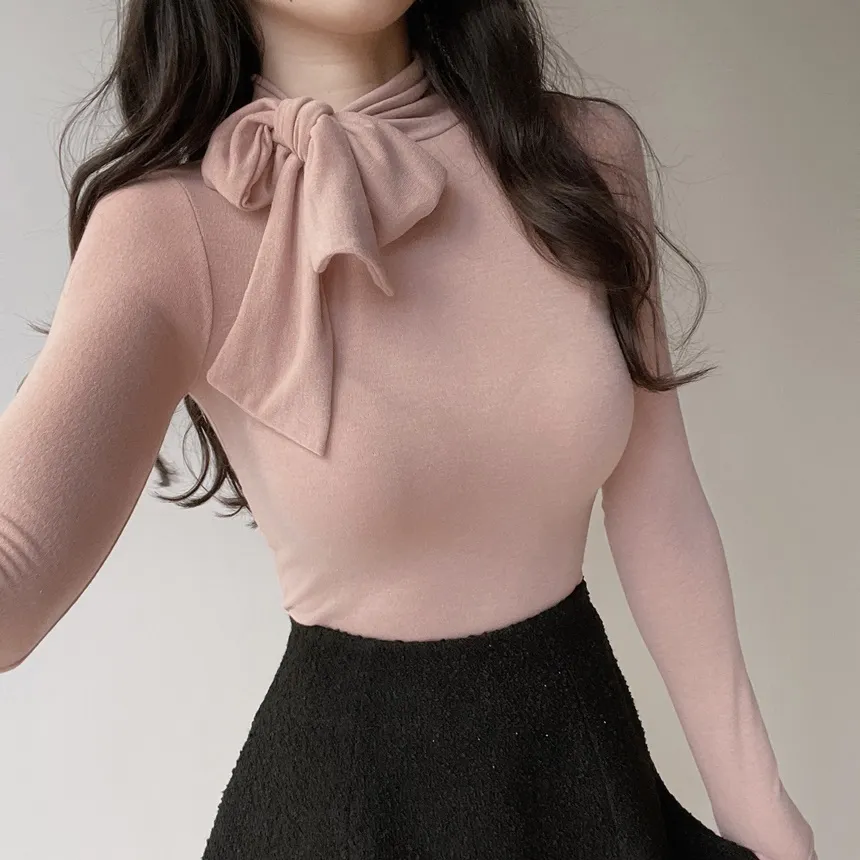 ストレッチスカーフネックTシャツ | mirangmirang | 詳細画像8