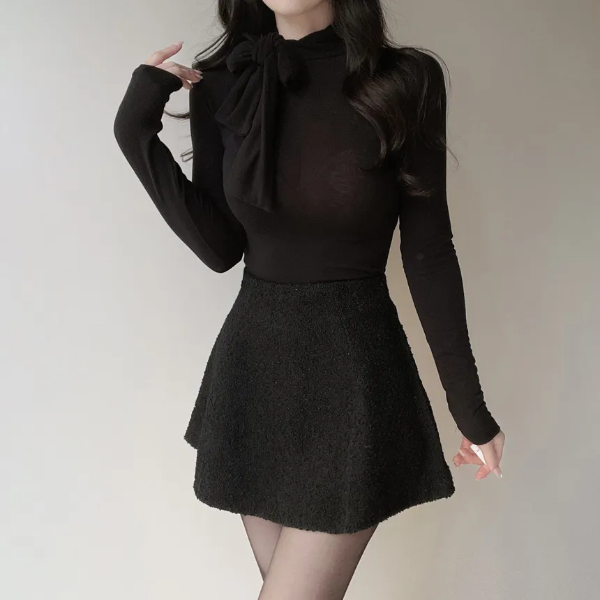 ストレッチスカーフネックTシャツ | mirangmirang | 詳細画像27