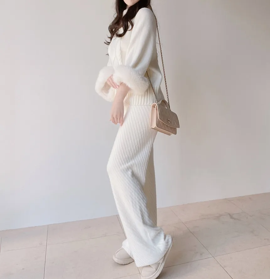 エコファータートルネックケーブルケープニット | mirangmirang | 詳細画像13