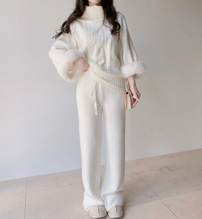 エコファータートルネックケーブルケープニット | mirangmirang | 詳細画像16