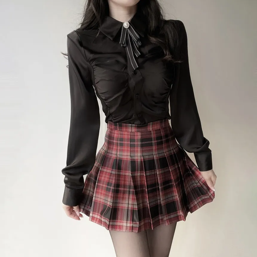 シャーリングブラウスブローチ付 | mirangmirang | 詳細画像17