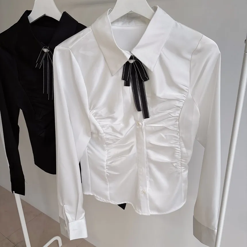 シャーリングブラウスブローチ付 | mirangmirang | 詳細画像19