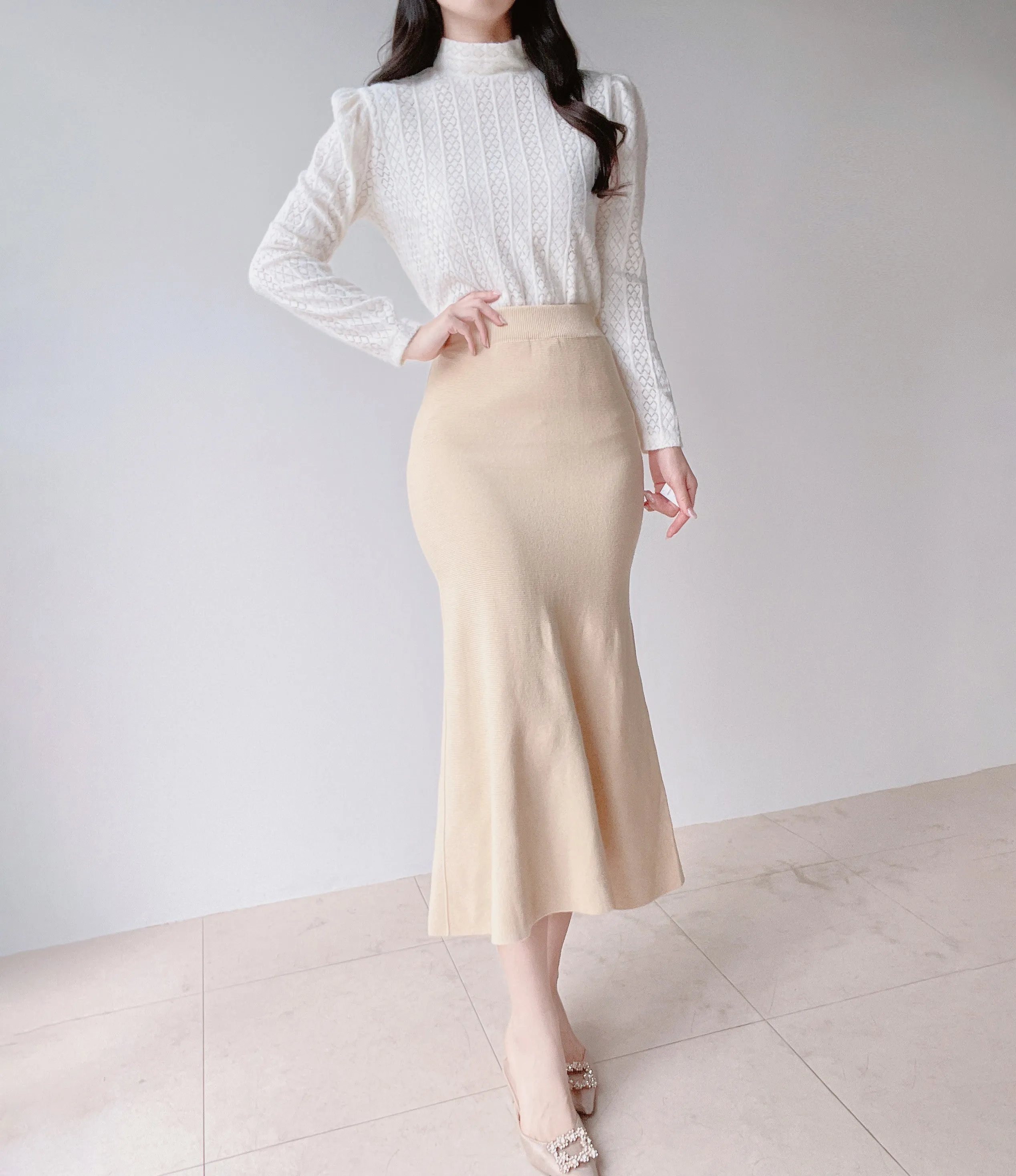 ニットハイネックパフスリーブブラウス | mirangmirang | 詳細画像7