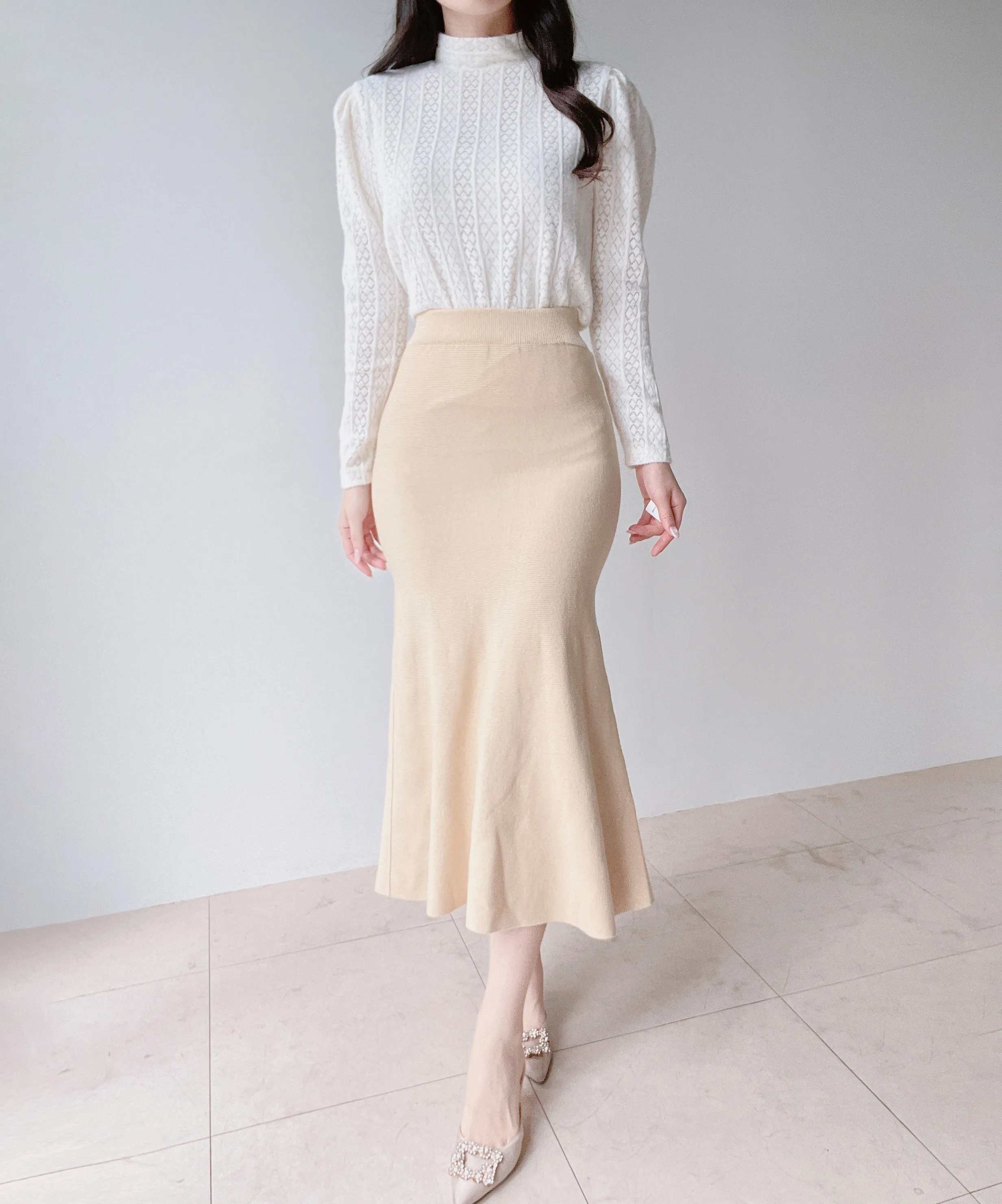 ニットハイネックパフスリーブブラウス | mirangmirang | 詳細画像8