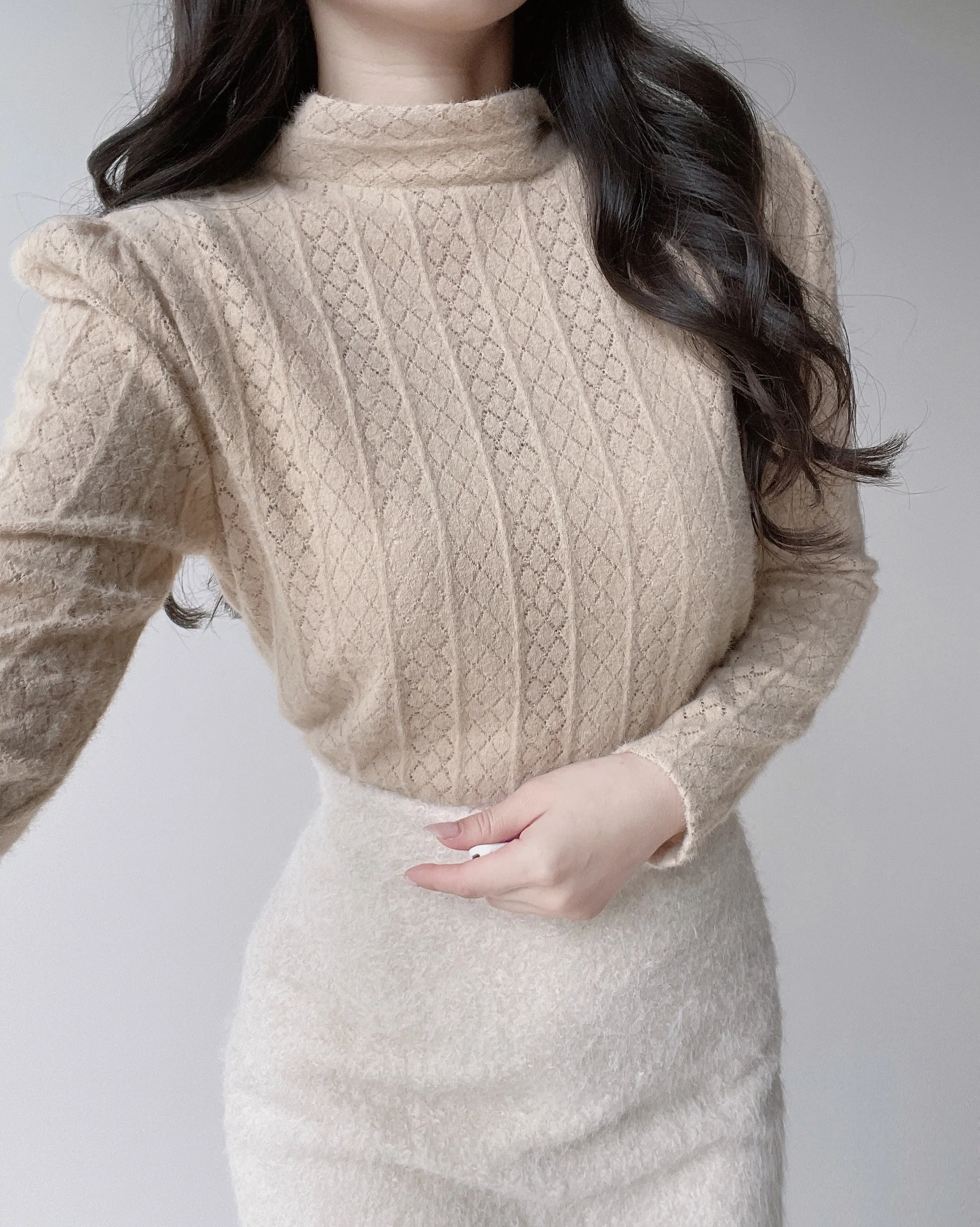 ニットハイネックパフスリーブブラウス | mirangmirang | 詳細画像9