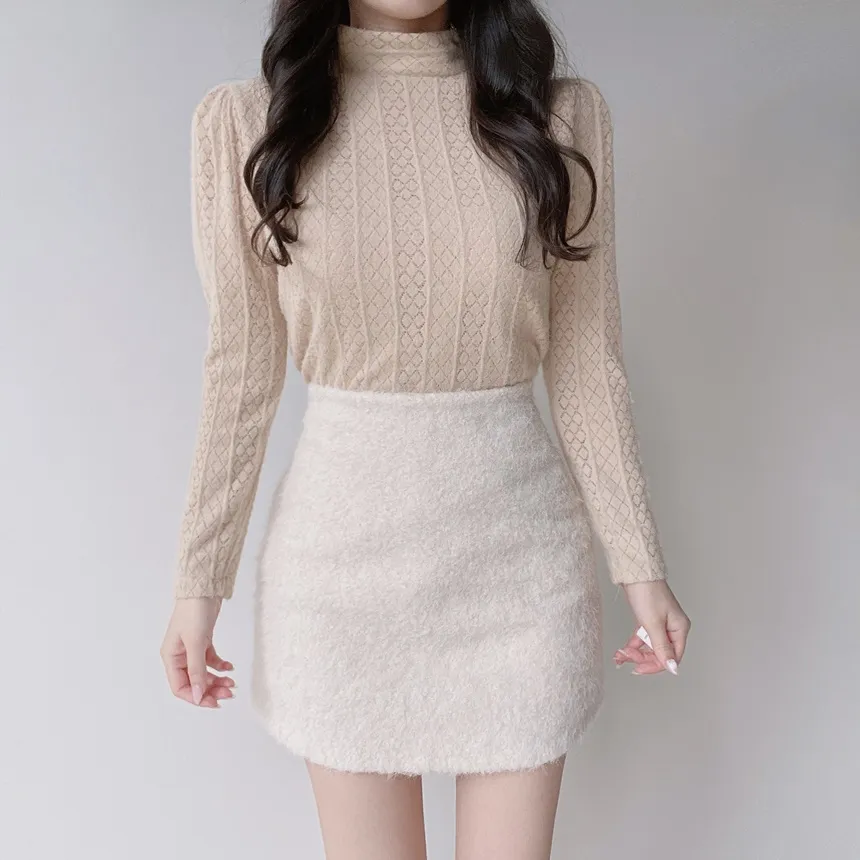 ニットハイネックパフスリーブブラウス | mirangmirang | 詳細画像14