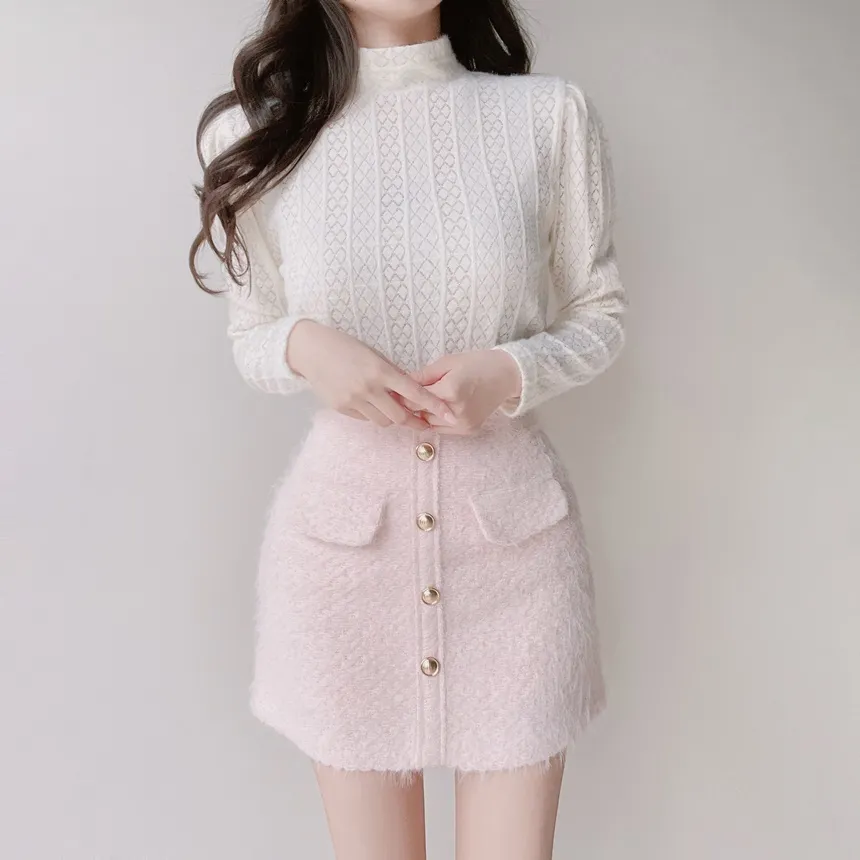 ニットハイネックパフスリーブブラウス | mirangmirang | 詳細画像24