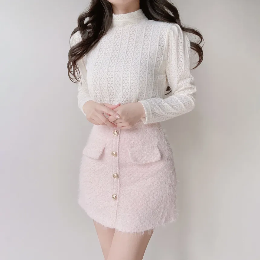 ニットハイネックパフスリーブブラウス | mirangmirang | 詳細画像26