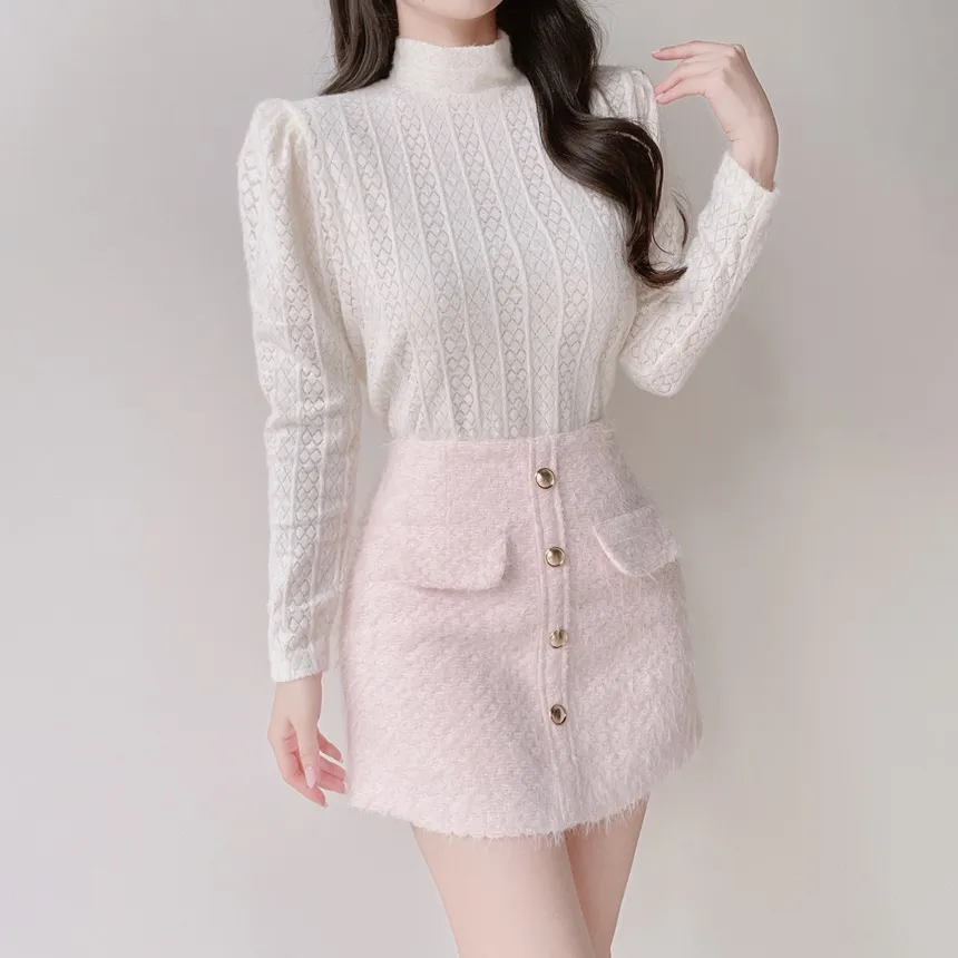 ニットハイネックパフスリーブブラウス | mirangmirang | 詳細画像28