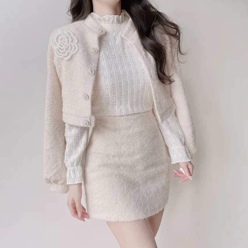 ハーフネックシャーリングハート刺繍ブラウス | mirangmirang | 詳細画像8