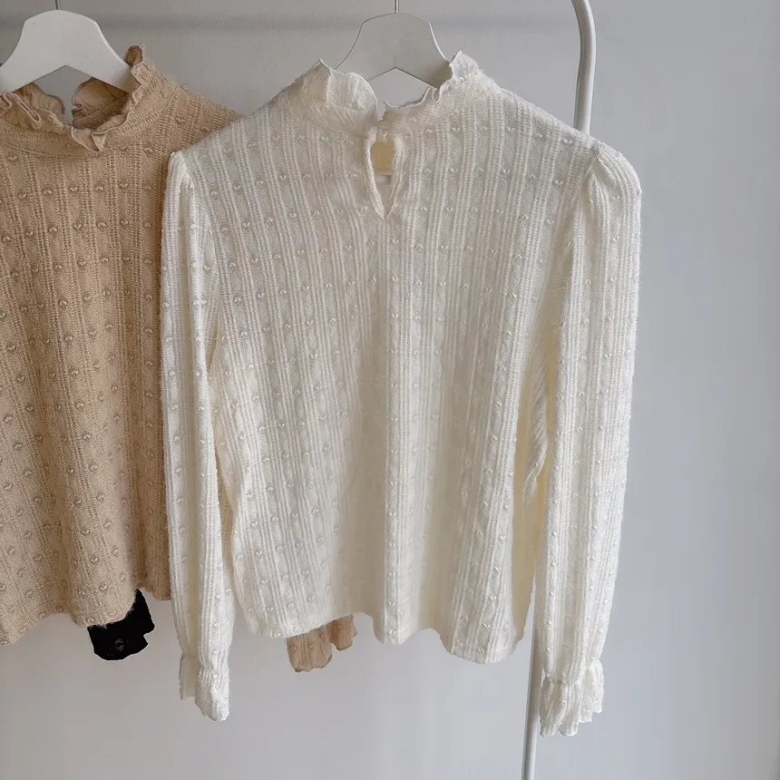 ハーフネックシャーリングハート刺繍ブラウス | mirangmirang | 詳細画像51