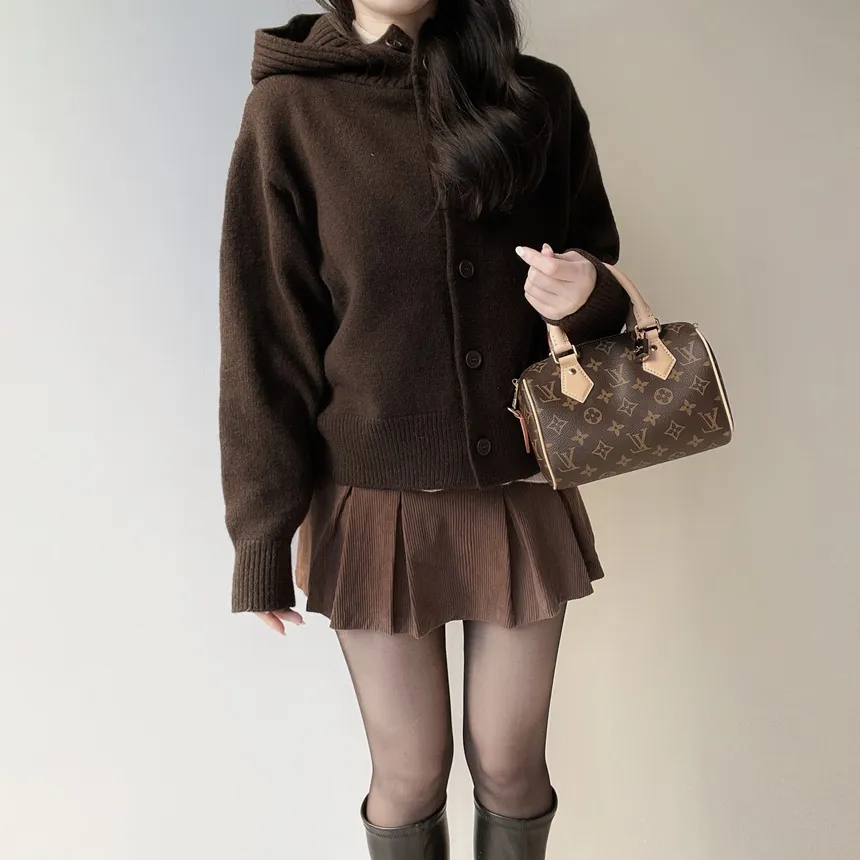 コーデュロイプリーツミニサイドジップスカート | mirangmirang | 詳細画像11