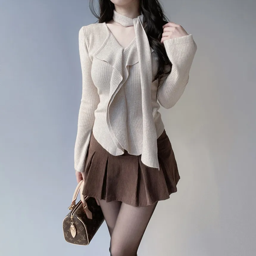 コーデュロイプリーツミニサイドジップスカート | mirangmirang | 詳細画像16