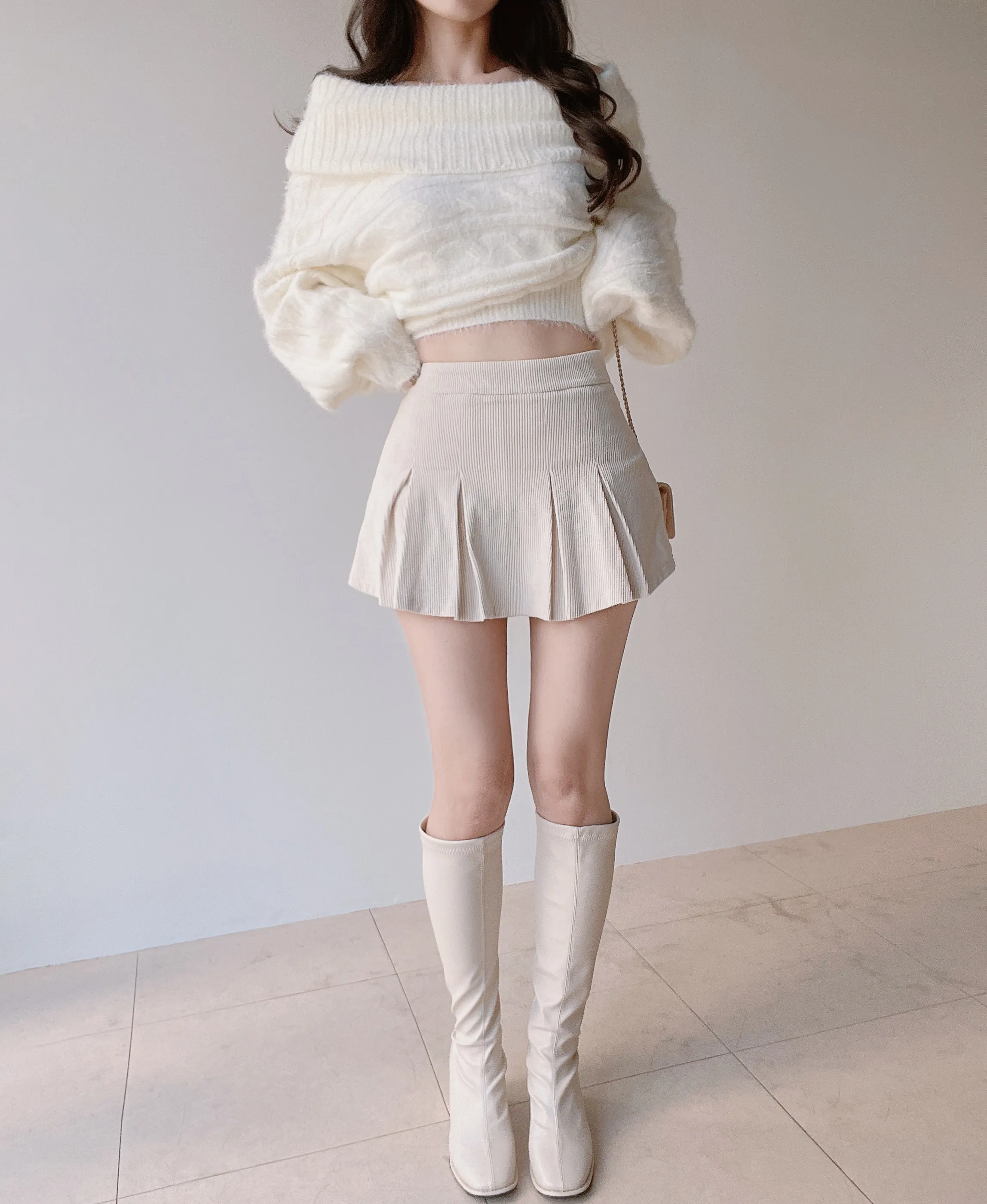 コーデュロイプリーツミニサイドジップスカート | mirangmirang | 詳細画像31