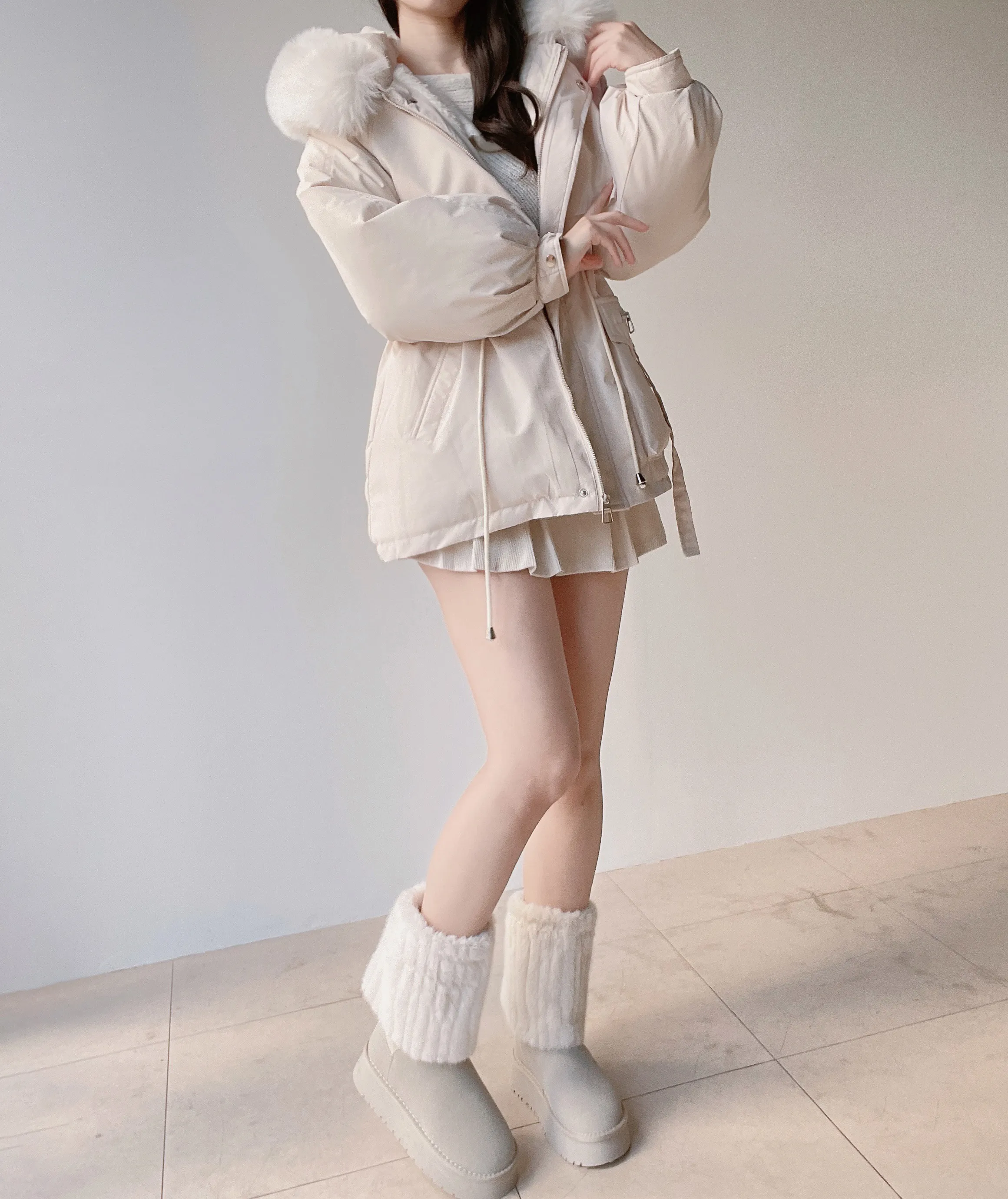 コーデュロイプリーツミニサイドジップスカート | mirangmirang | 詳細画像46