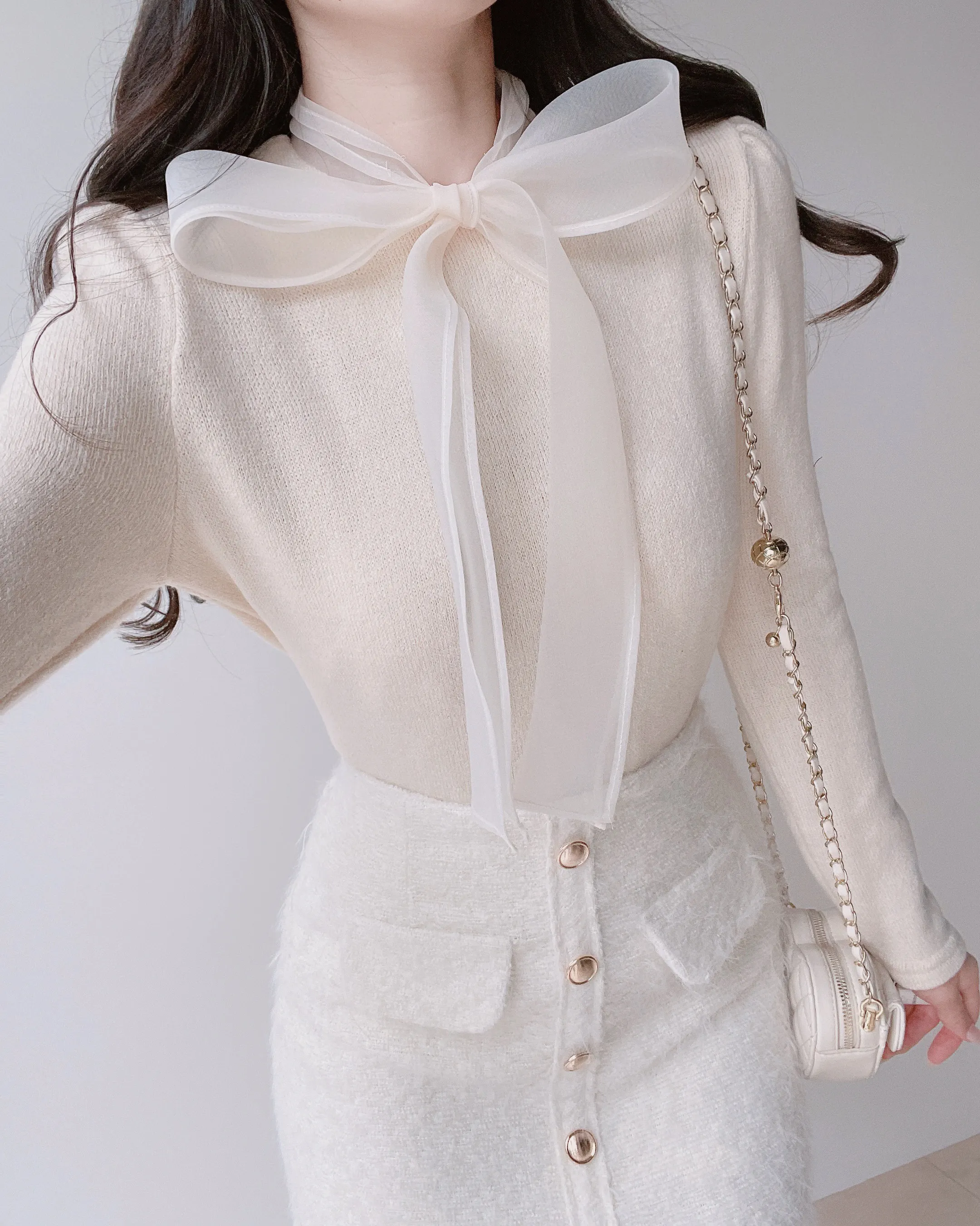 シャギーHラインミニフェイクポケットフェイクボタンバックゴムサイドジップスカート | mirangmirang | 詳細画像6