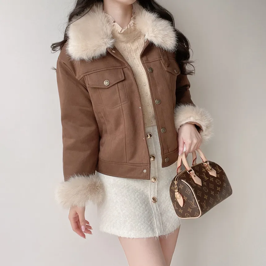 シャギーHラインミニフェイクポケットフェイクボタンバックゴムサイドジップスカート | mirangmirang | 詳細画像24